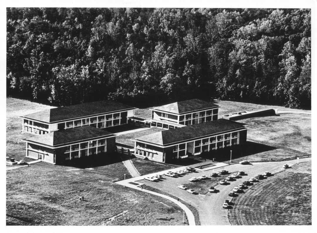George Mason College, Fairfax Campus, ca. 1965, aerial photograph