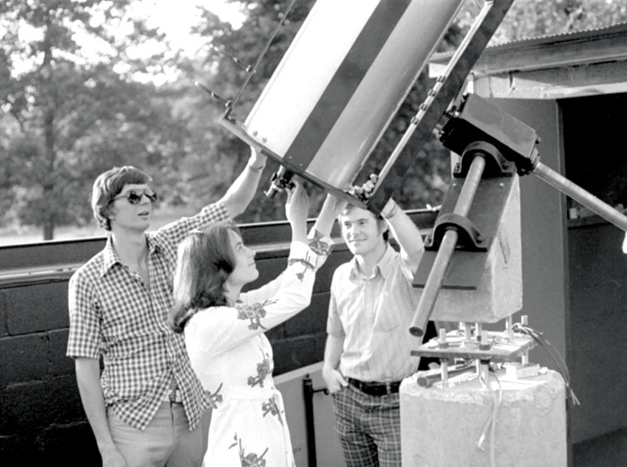 Robert Veenstra, Elaine Petersen and John Whalan in the Herschel Observatory