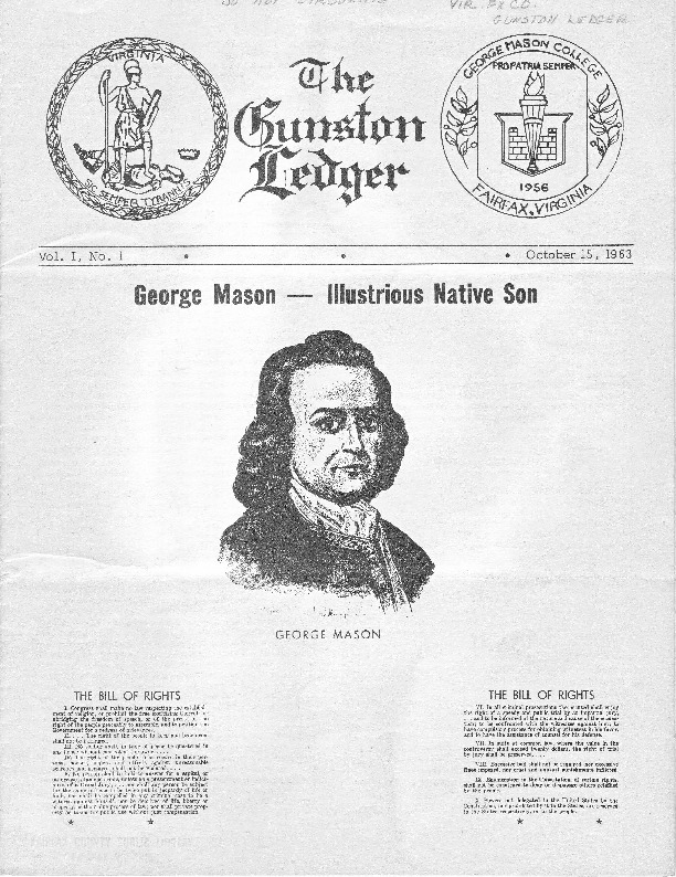 The Gunston Ledger, Volume I, Number I