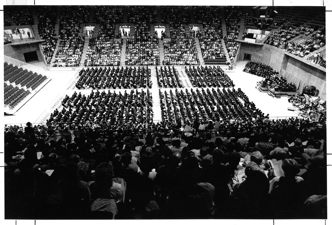 1985 Commencement, George Mason University Patriot Center 
